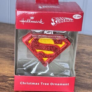 Hallmark DC Comics Superman Shield Christmas Tree Ornament